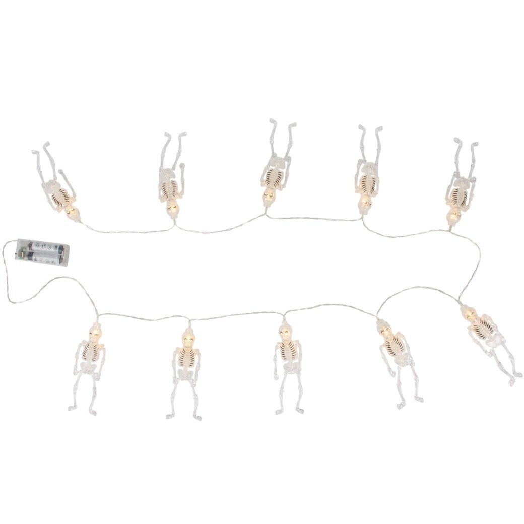 Halloween Skeleton String Lights Battery Operated w Timer - Marmalade Mercantile