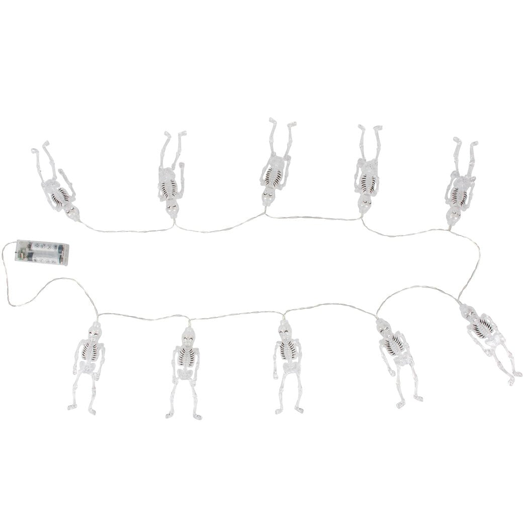 Halloween Skeleton String Lights Battery Operated w Timer - Marmalade Mercantile