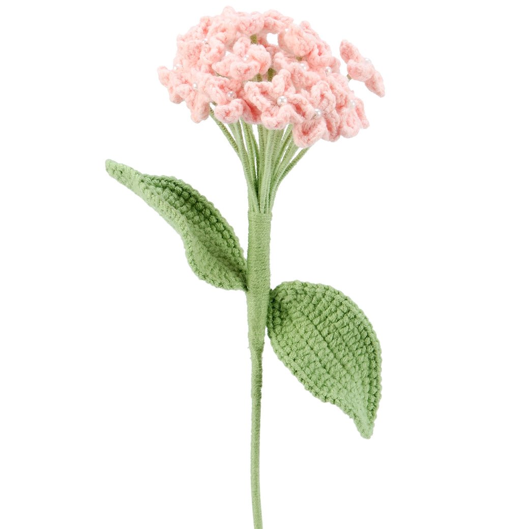 Hand - Made Crocheted Pink Hydrangea Flower - Marmalade Mercantile