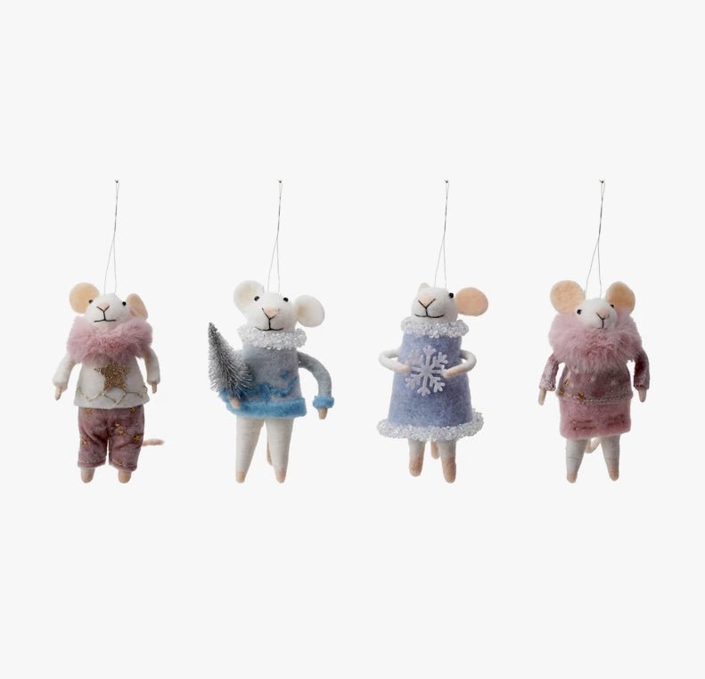 Hand - Made Felt Mouse Ornament in Fancy Winter Clothes CHOICE of Style - Marmalade Mercantile