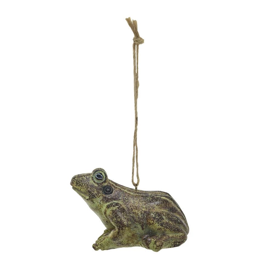 Hand - Painted Cast Resin Toad Christmas Ornament - Marmalade Mercantile