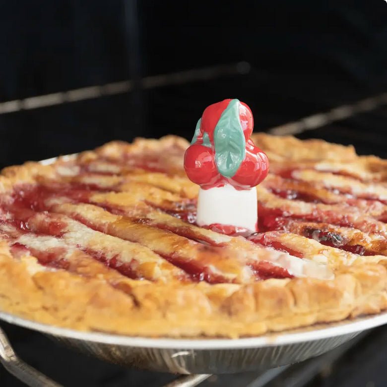 Hand - Painted Cherry Pie Vent Ceramic Porcelain Pie Bird - Marmalade Mercantile