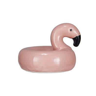Hand-Painted Floating Ceramic Flamingo Pool Float Figure - Marmalade Mercantile