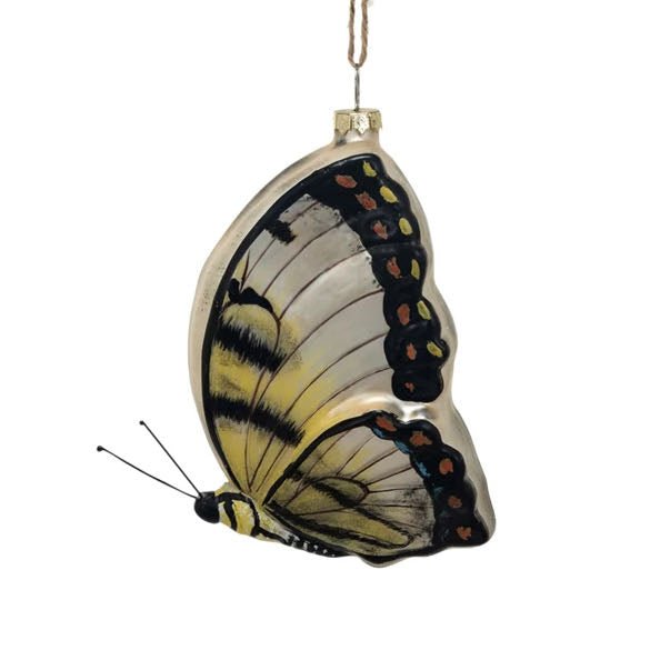 Hand - Painted Multi - Color Glass Butterfly Christmas Ornament&nbsp; - Marmalade Mercantile