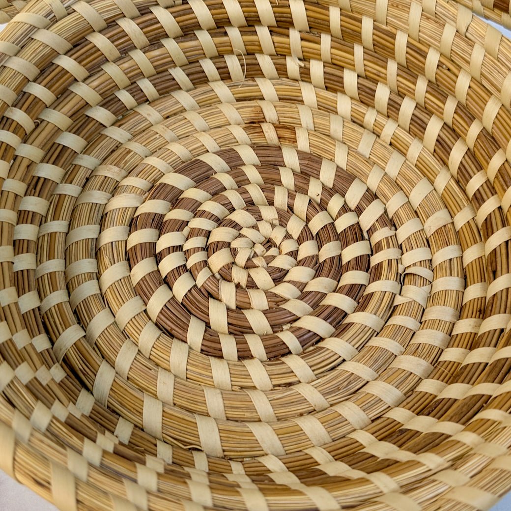Handmade South Carolina Sweetgrass Basket w Five Handles - Marmalade Mercantile