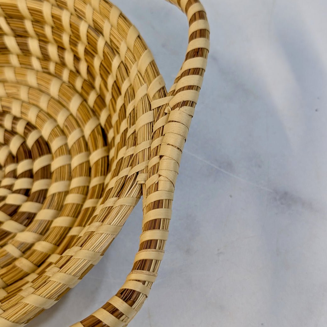 Handmade South Carolina Sweetgrass Basket w Five Handles - Marmalade Mercantile