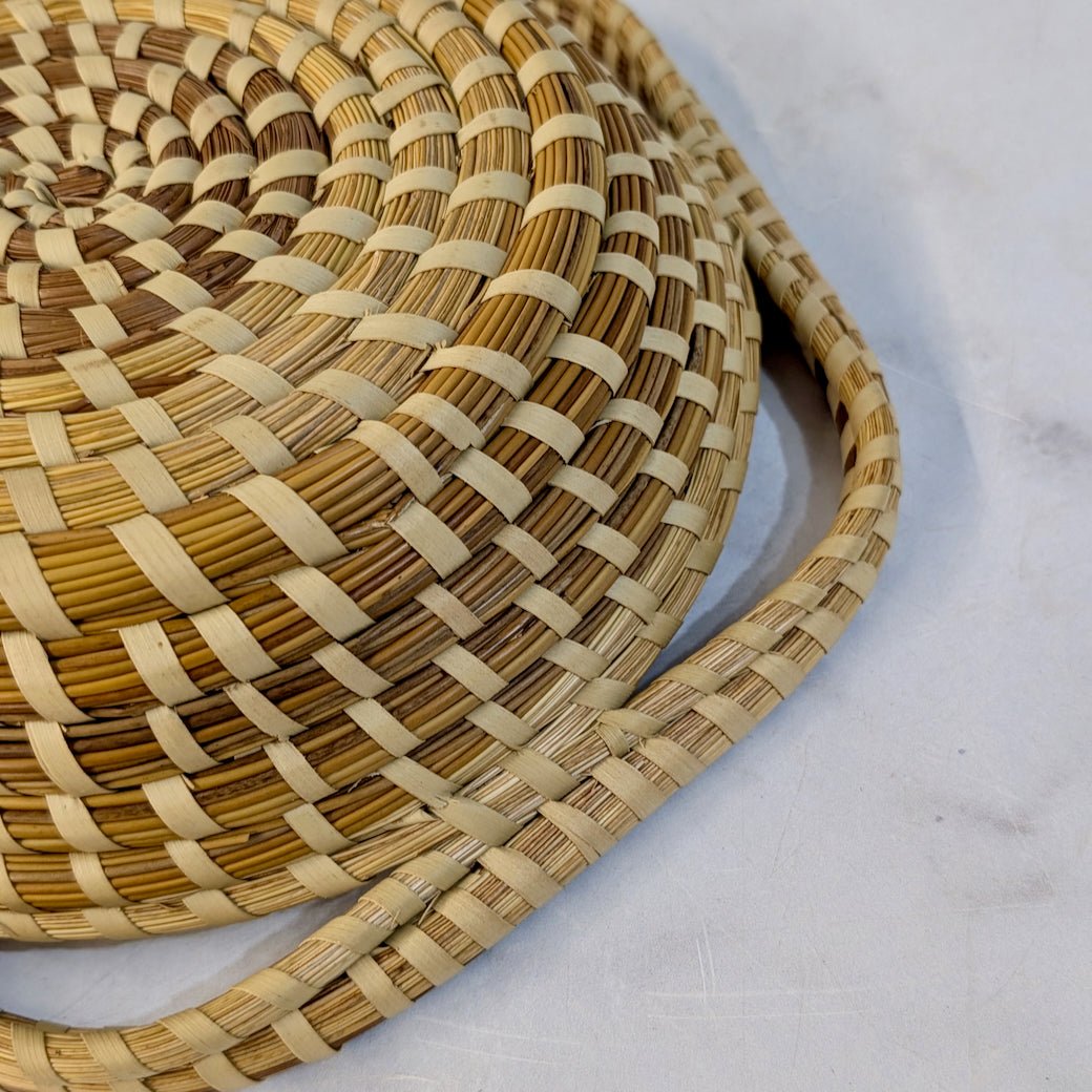 Handmade South Carolina Sweetgrass Basket w Five Handles - Marmalade Mercantile