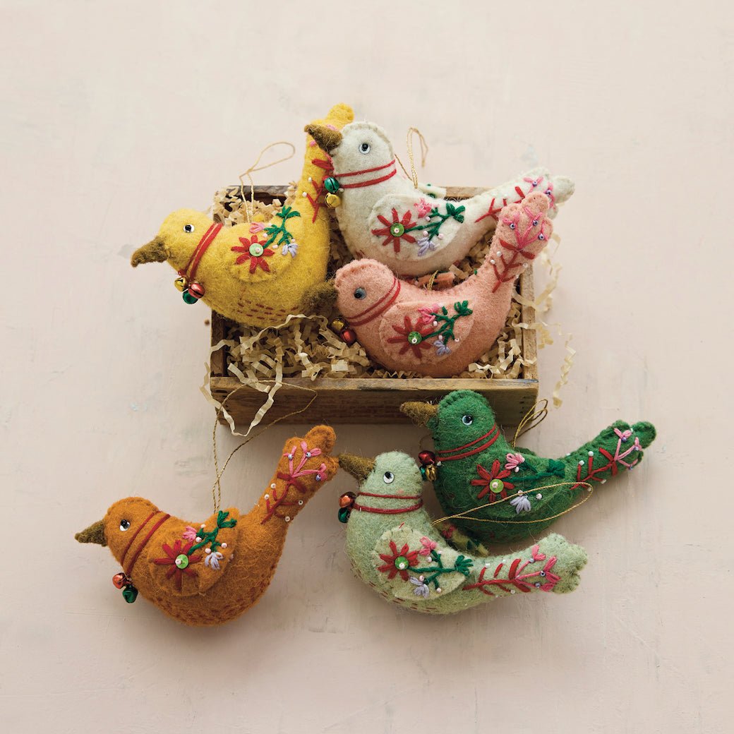 Handmade Wool Felt Bird Ornaments CHOICE of Six Styles - Marmalade Mercantile