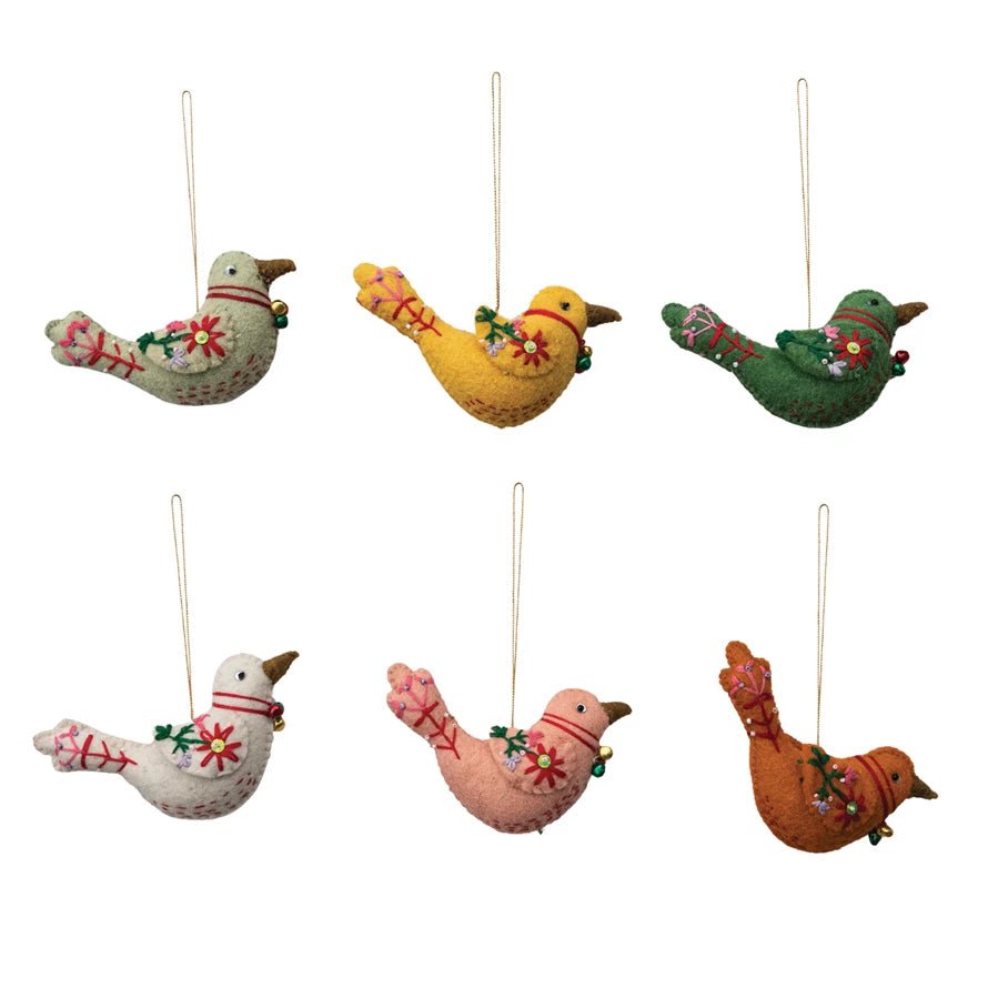 Handmade Wool Felt Bird Ornaments CHOICE of Six Styles - Marmalade Mercantile