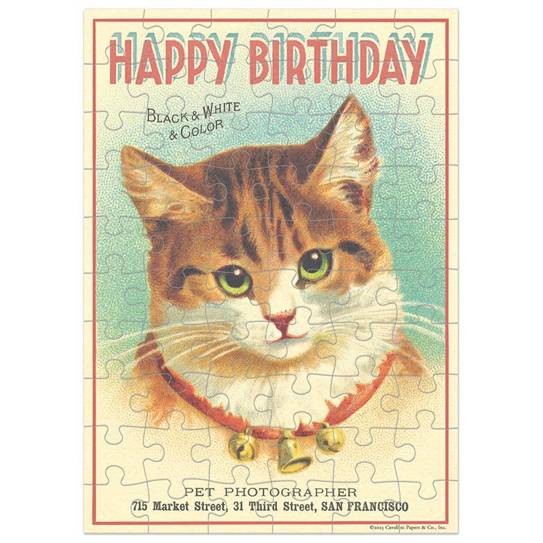 Happy Birthday Cat Puzzle Greeting Card - Marmalade Mercantile