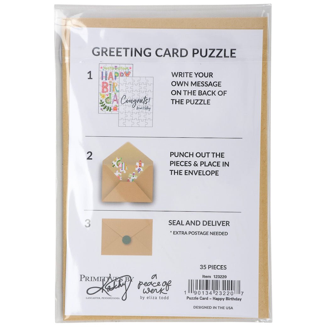 Happy Birthday Puzzle Greeting Card - Marmalade Mercantile