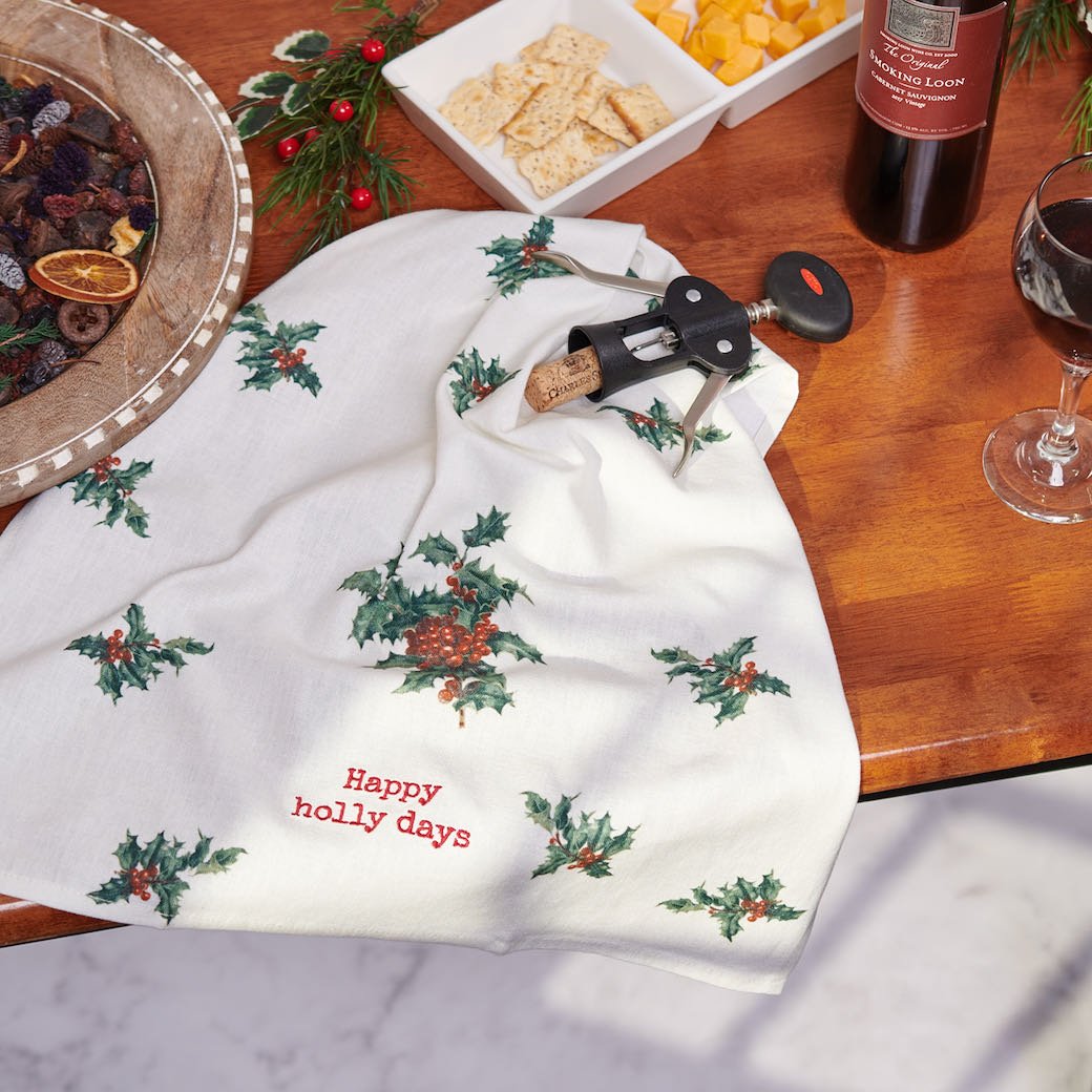 Happy Holly Days Christmas Kitchen Towel - Marmalade Mercantile