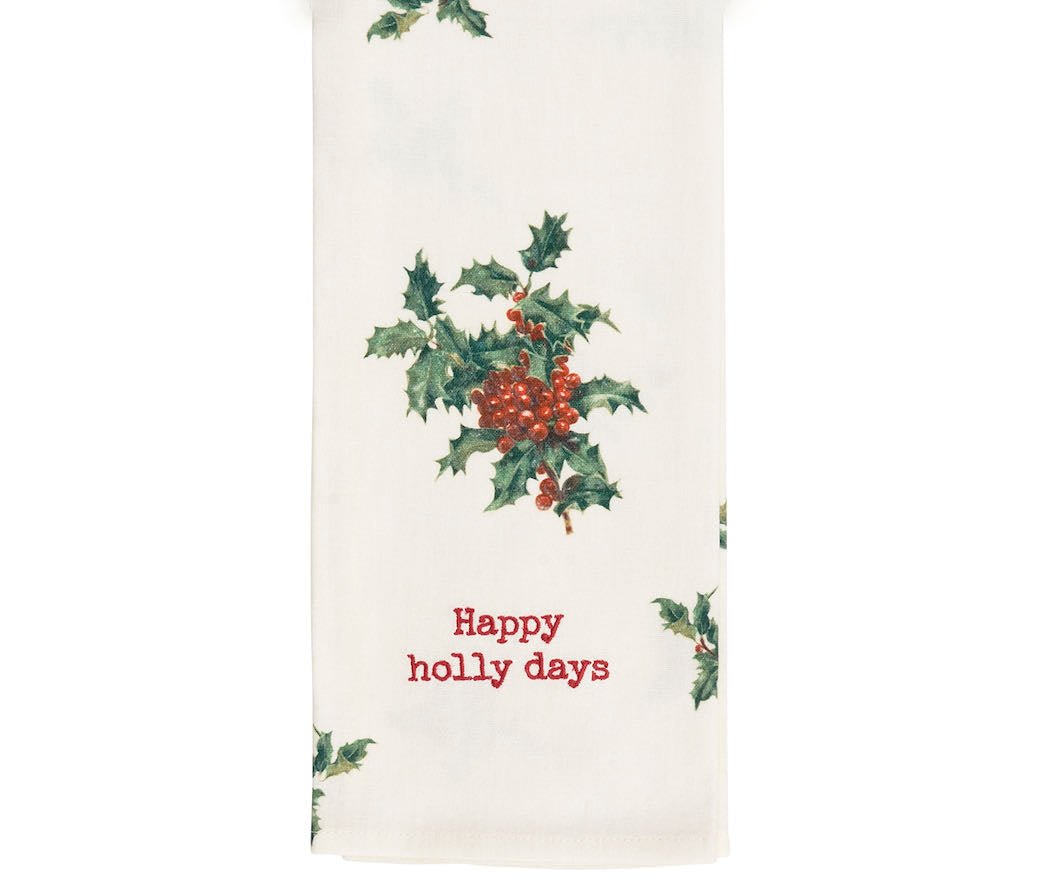 Happy Holly Days Christmas Kitchen Towel - Marmalade Mercantile
