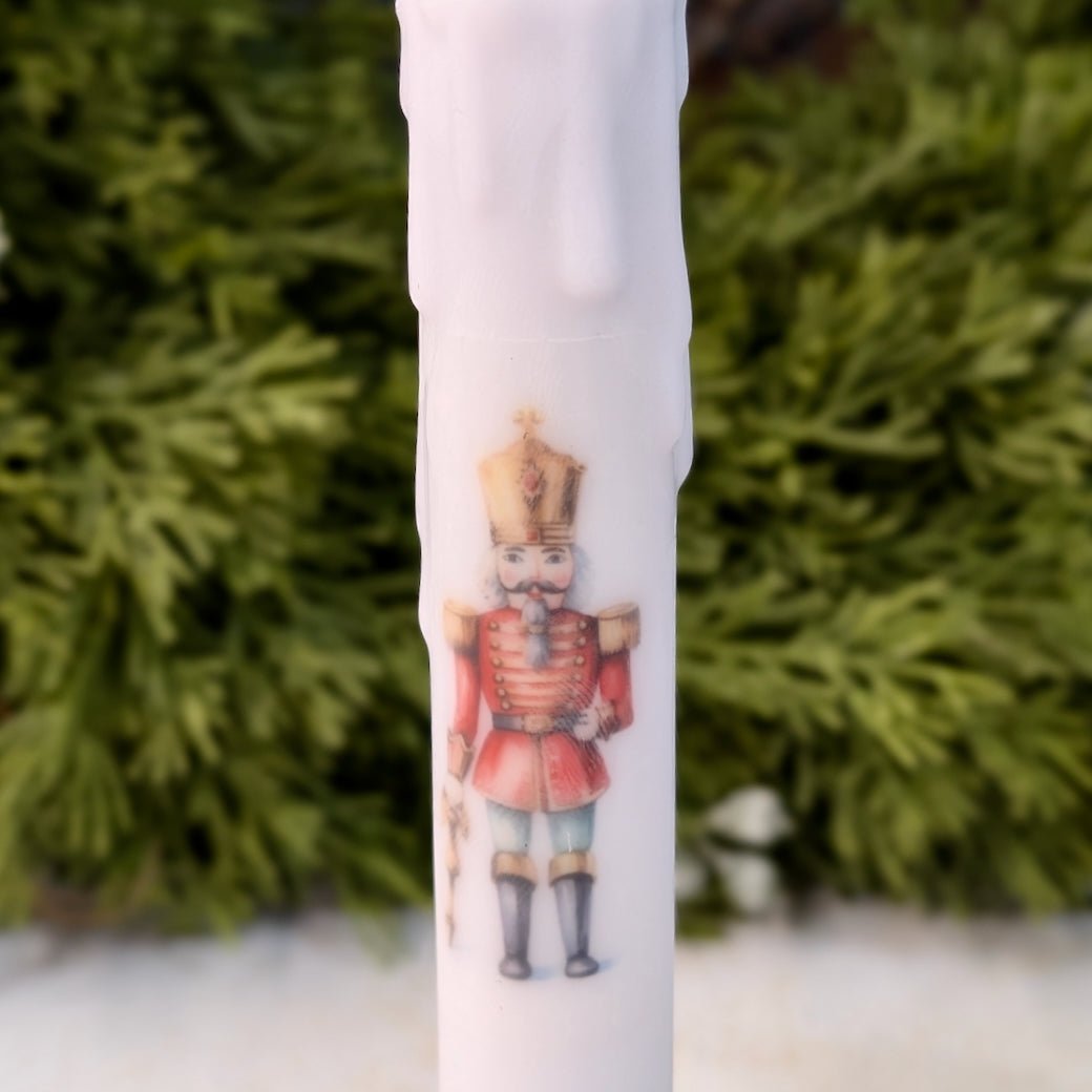 Holiday Nutcracker LED Battery Operated Taper Candle - Marmalade Mercantile