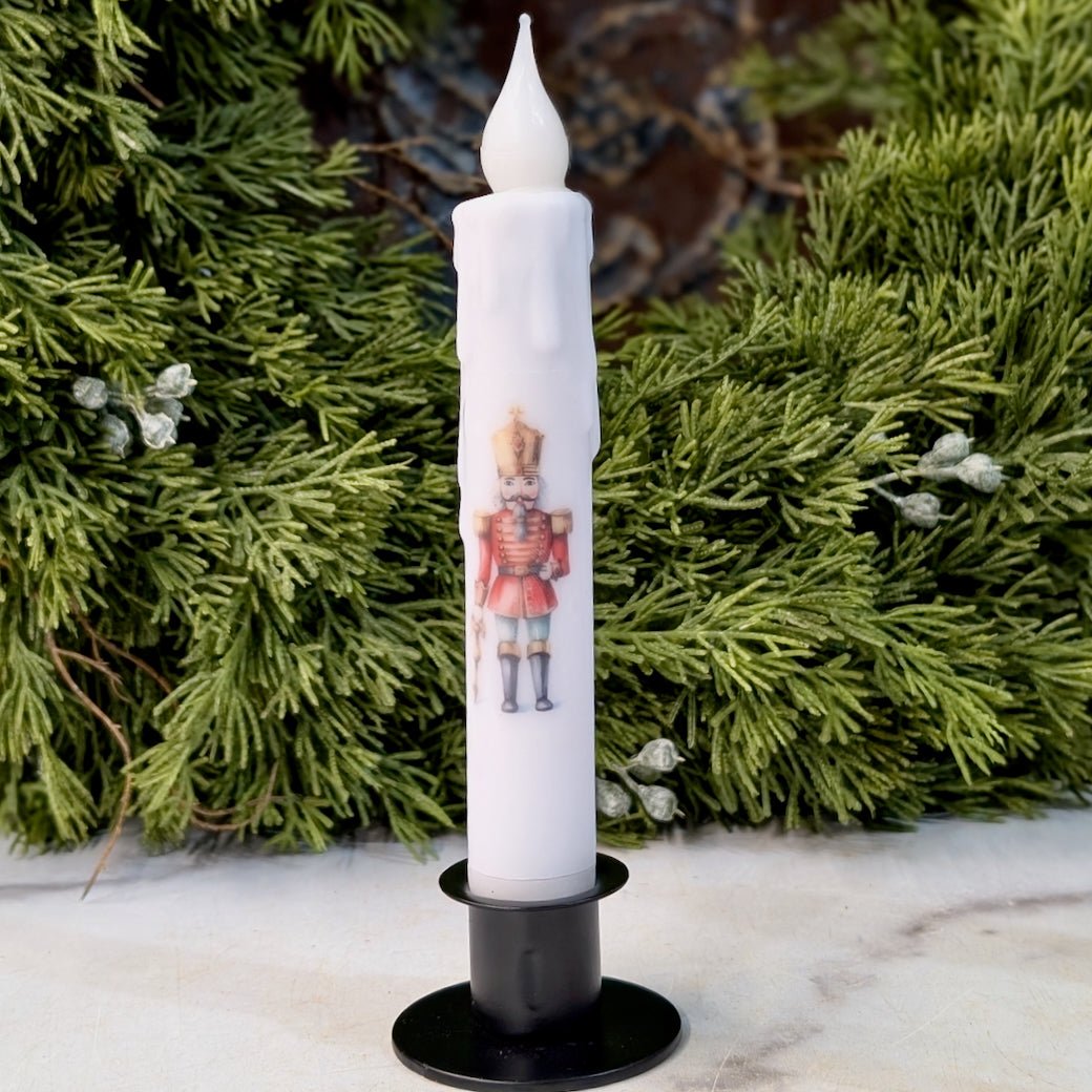 Holiday Nutcracker LED Battery Operated Taper Candle - Marmalade Mercantile