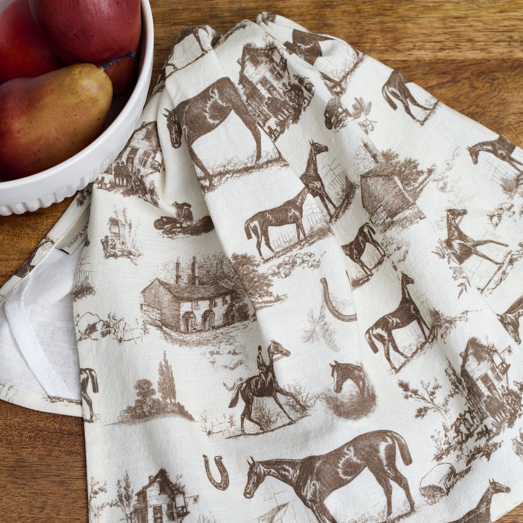 Horse Toile Kitchen Towel - Marmalade Mercantile