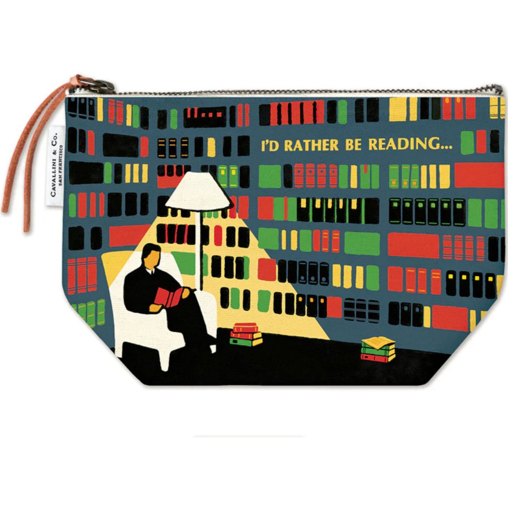 I'd Rather Be Reading Zippered Canvas Pouch - Marmalade Mercantile
