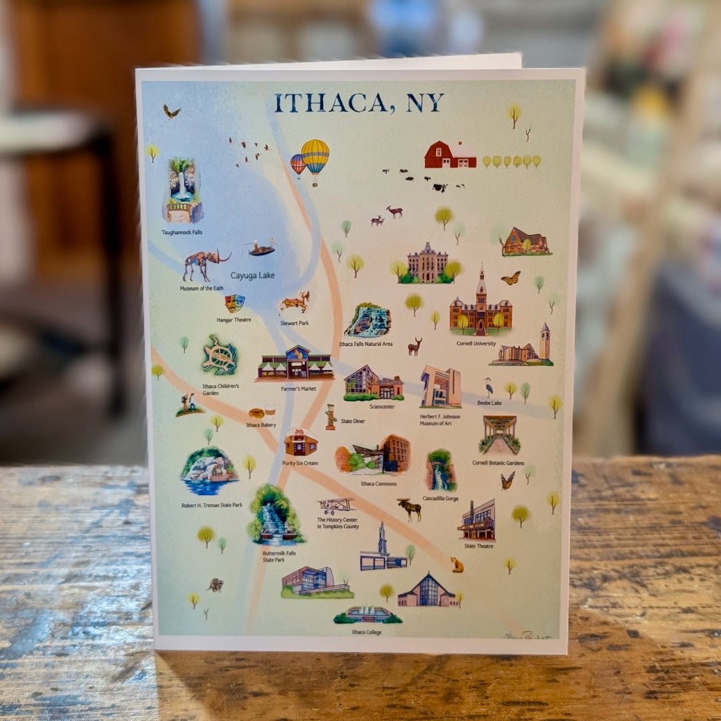 Ithaca, NY Landmarks Greeting Card - Marmalade Mercantile