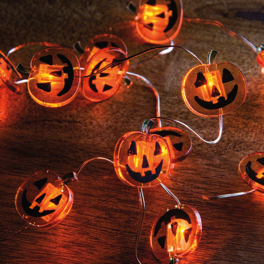 Jack O’ Lantern Wire Fairy Lights Battery Operated w Timer - Marmalade Mercantile