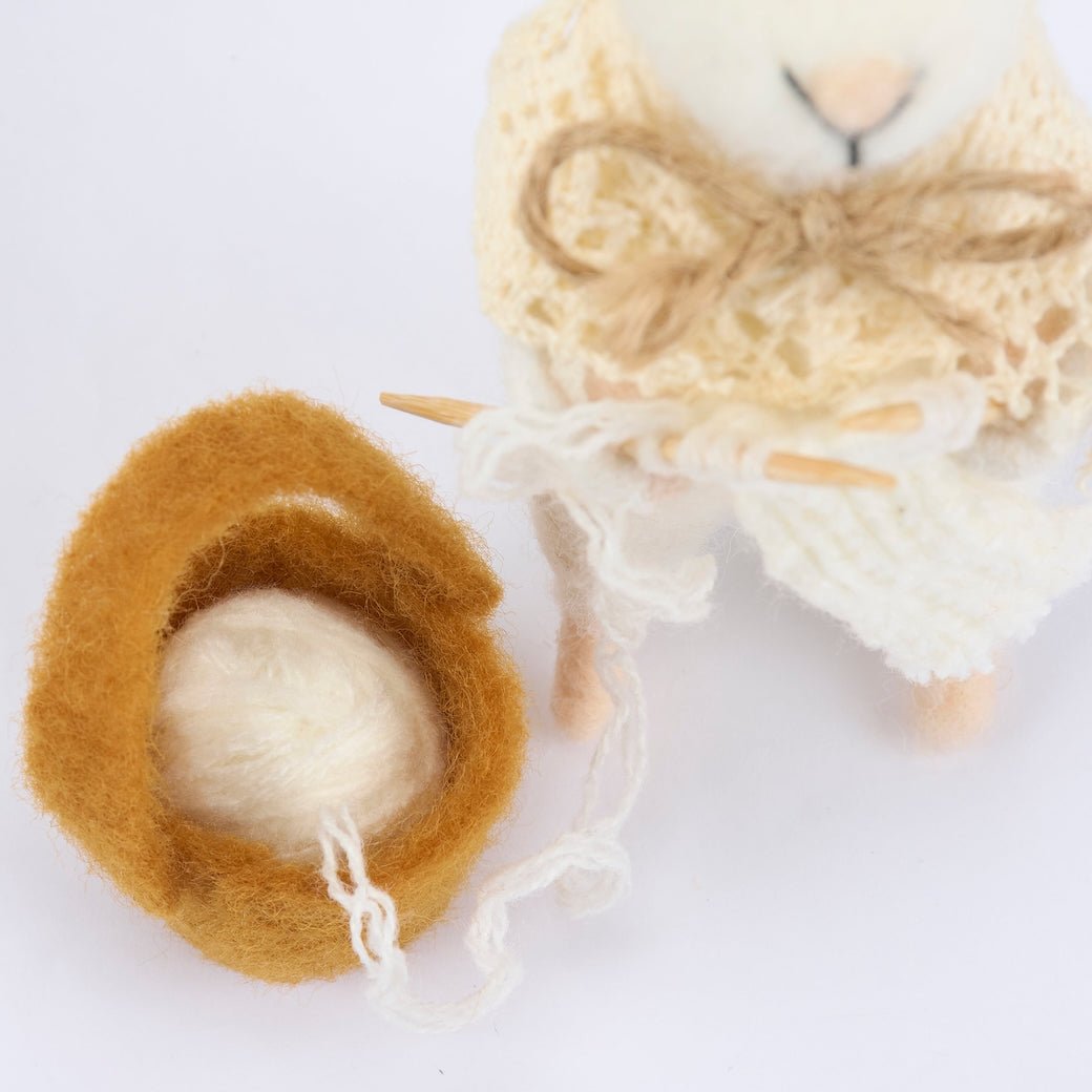 Knit & Purl Felt Knitting Mouse Critter - Marmalade Mercantile