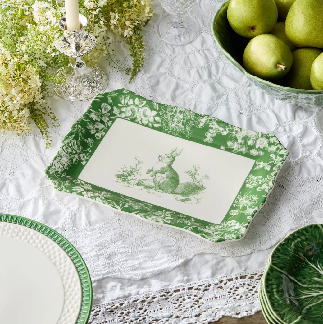 Le Jardin Green Garden Bunny Serving Platter - Marmalade Mercantile