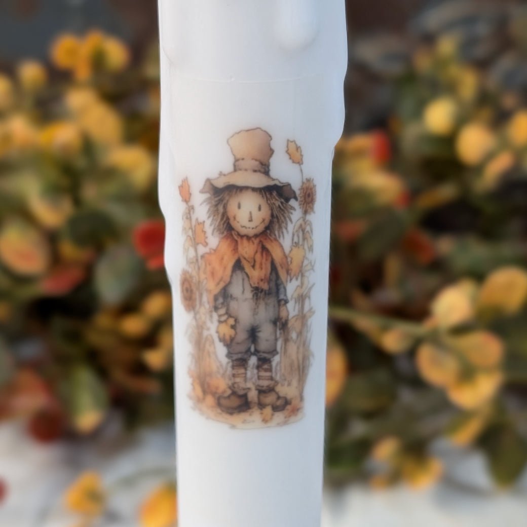 LED Battery Operated Autumn Taper Candle Scarecrow - Marmalade Mercantile