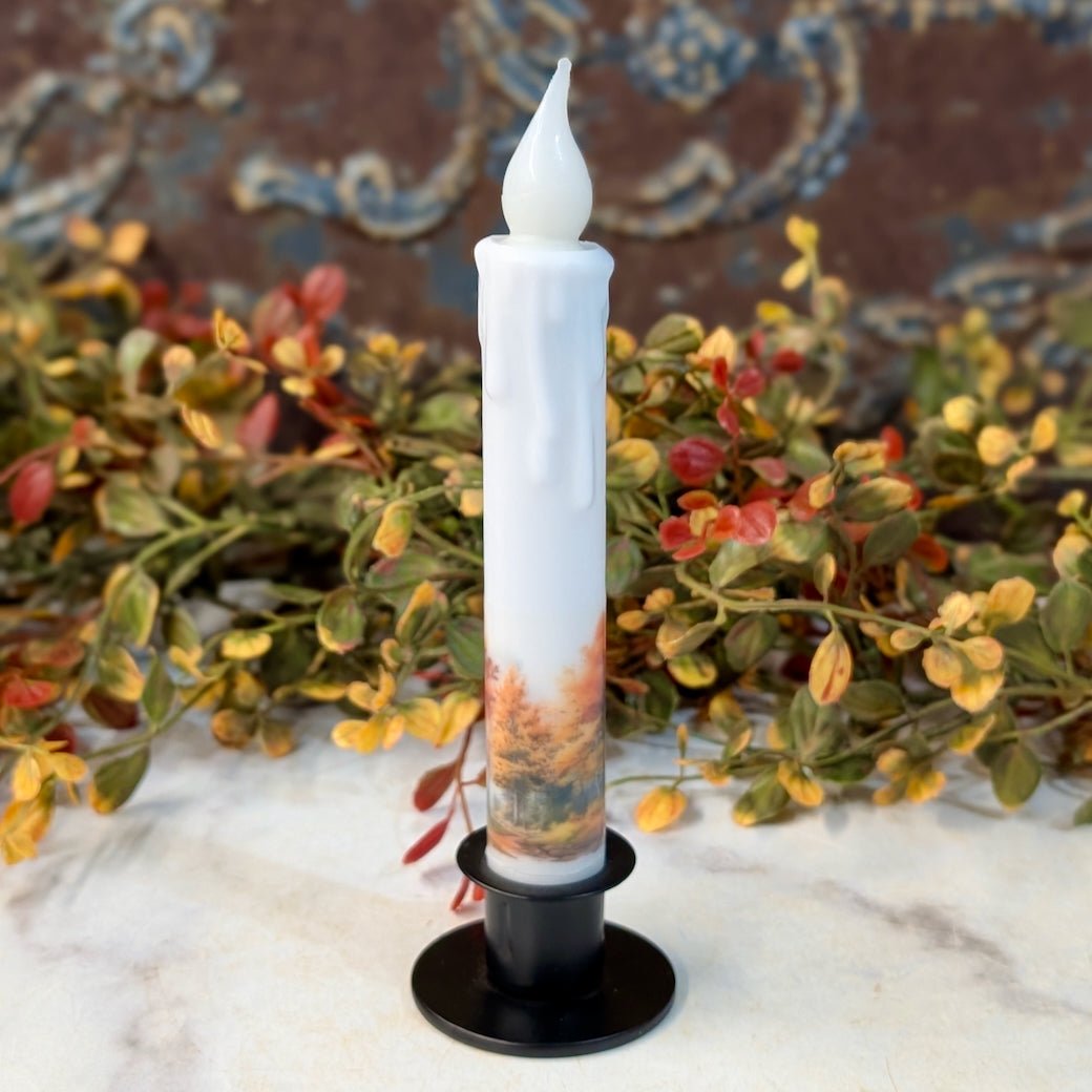 LED Battery Operated Fall Trees Taper Candle - Marmalade Mercantile