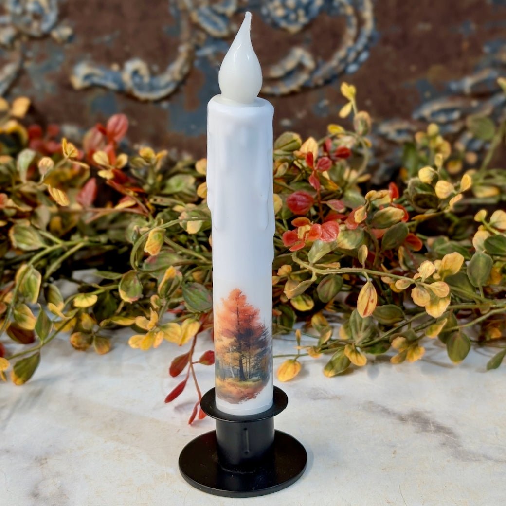 LED Battery Operated Fall Trees Taper Candle - Marmalade Mercantile