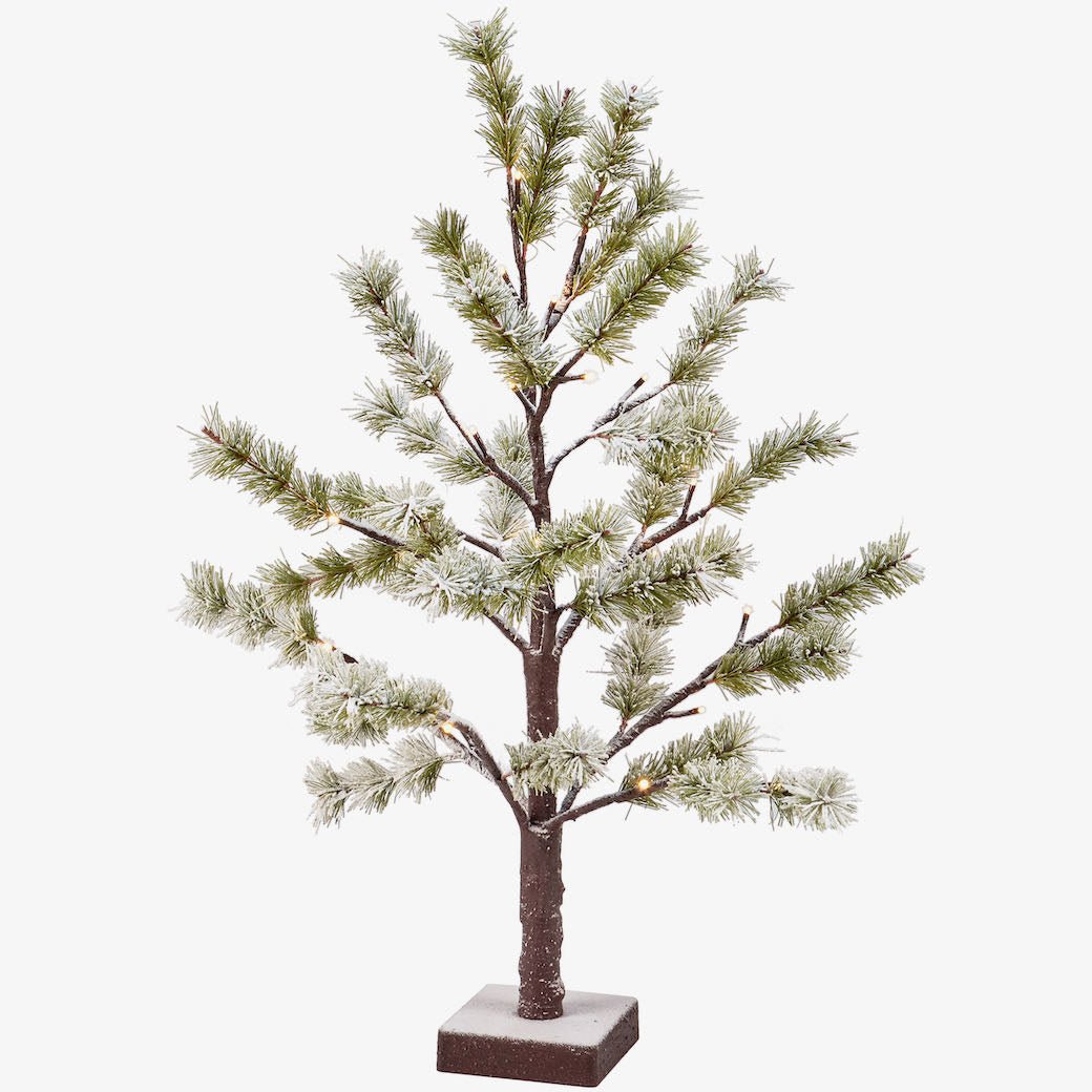 Lighted Snowy Tabletop Christmas Pine Tree 24" Battery Operated - Marmalade Mercantile