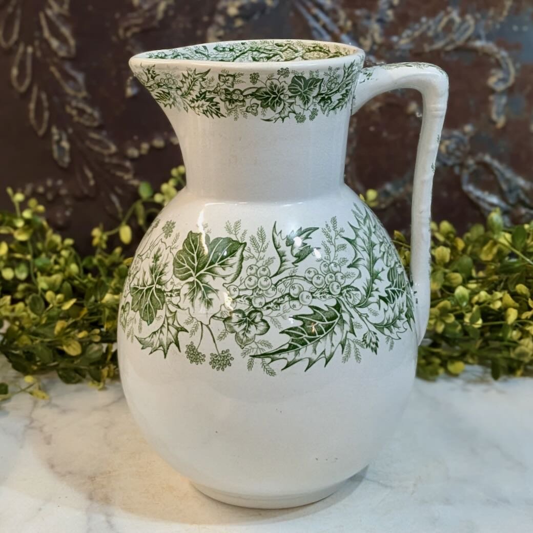 Magnificent Antique Ironstone Transferware Pitcher - Marmalade Mercantile