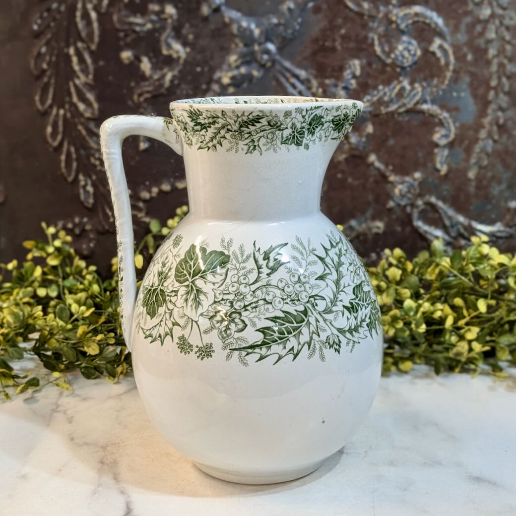 Magnificent Antique Ironstone Transferware Pitcher - Marmalade Mercantile