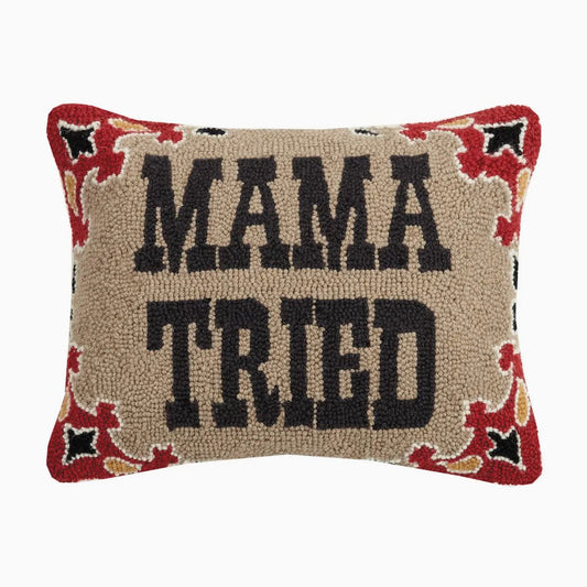 Mama Tried Hooked Rug Pillow - Marmalade Mercantile