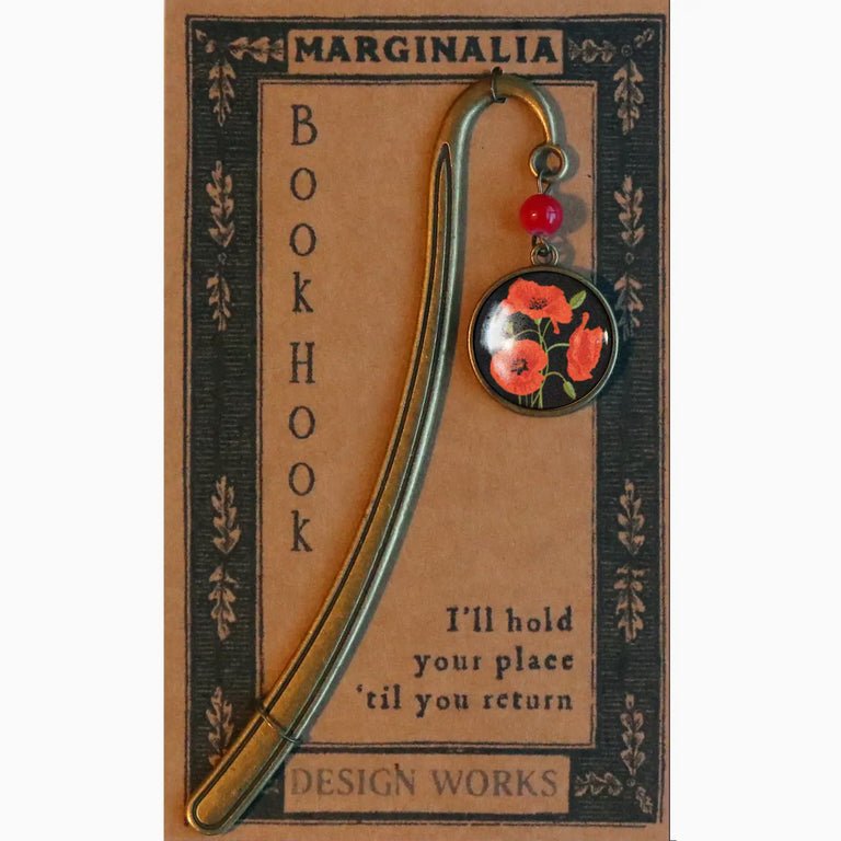 Metal book Hook bookmark Red Poppy Flowers - Marmalade Mercantile