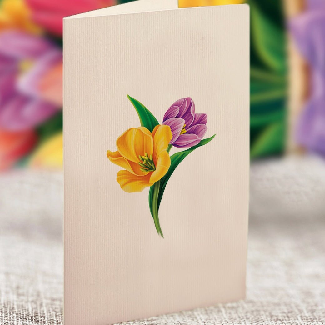 Mini Festive Tulips Pop Up Greeting Card - Marmalade Mercantile