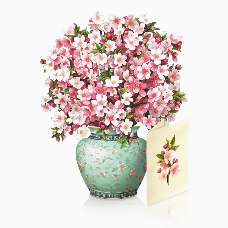 Mini Japanese Cherry Blossoms Pop Up Bouquet Greeting Card - Marmalade Mercantile