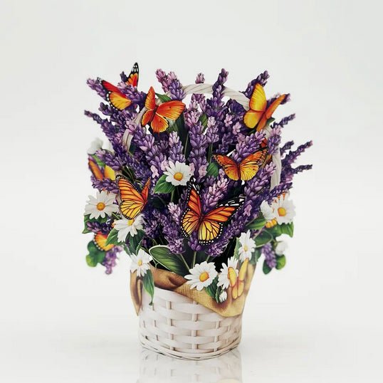 Mini Lavender & Butterflies Full Size Pop Up Bouquet Card - Marmalade Mercantile