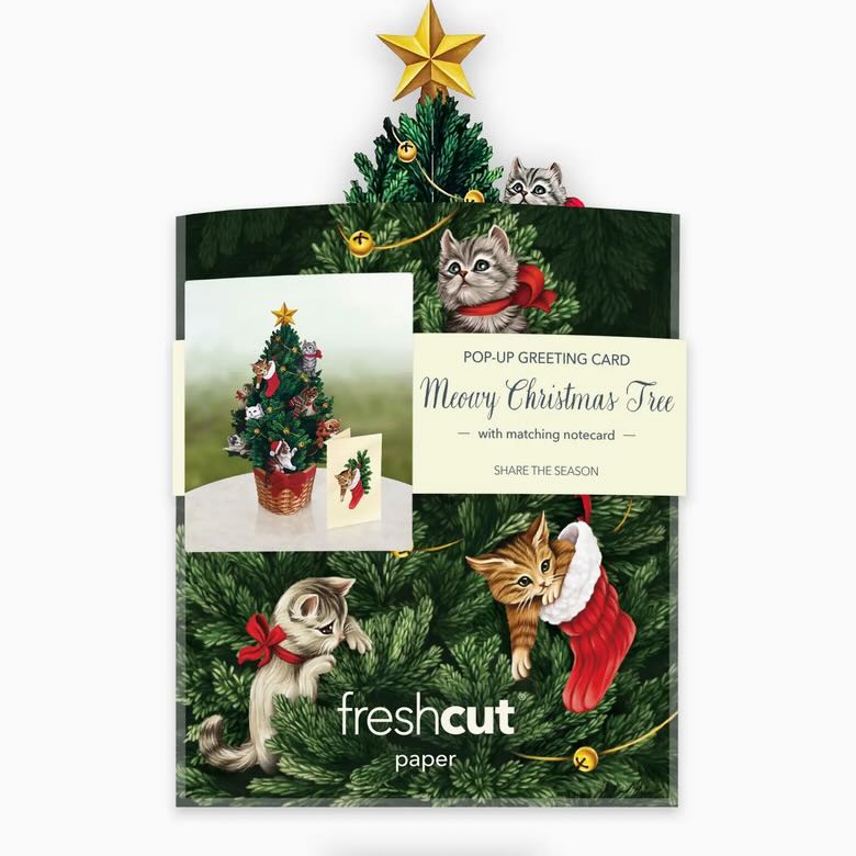 Mini Meowy Christmas Tree Pop - Up Card - Marmalade Mercantile