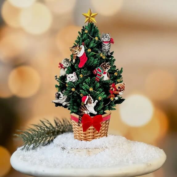 Mini Meowy Christmas Tree Pop - Up Card - Marmalade Mercantile