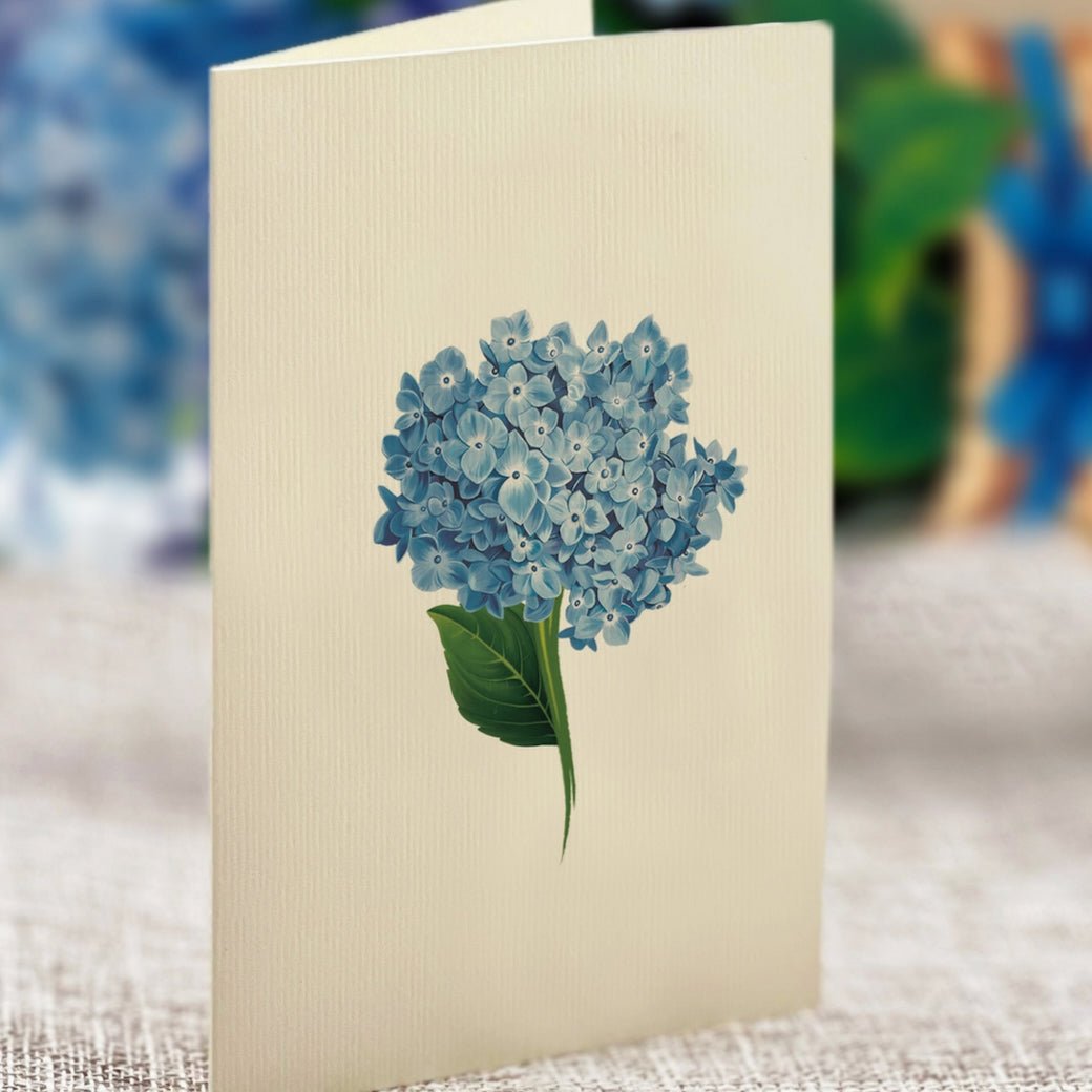 Mini Nantucket Hydrangeas Pop Up Greeting Card - Marmalade Mercantile