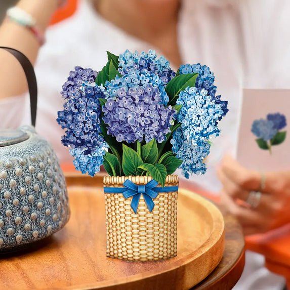 Mini Nantucket Hydrangeas Pop Up Greeting Card - Marmalade Mercantile