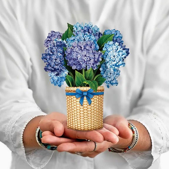 Mini Nantucket Hydrangeas Pop Up Greeting Card - Marmalade Mercantile