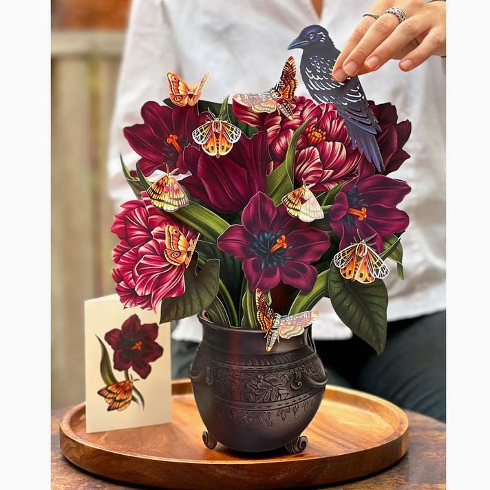 Moonlight Garden 3-D Life-Sized Pop Up Bouquet Greeting Card - Marmalade Mercantile