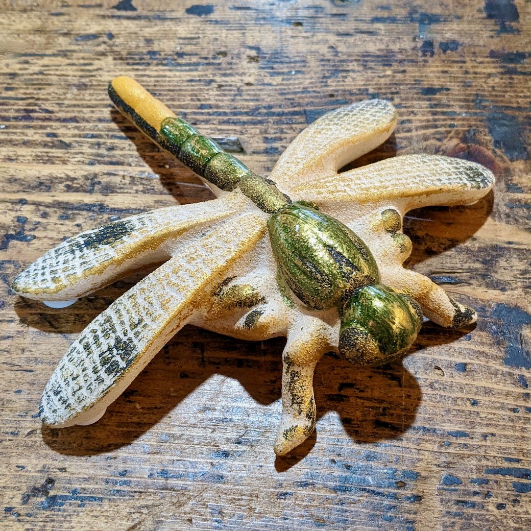 Multi-Color Stoneware Dragonfly Figure with Reactive Glaze - Marmalade Mercantile