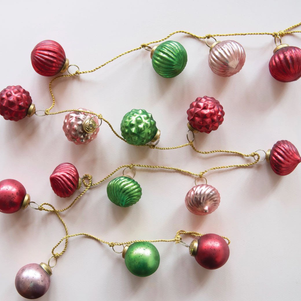 Multi - Colored Vintage - Style Ornament Garland - Marmalade Mercantile