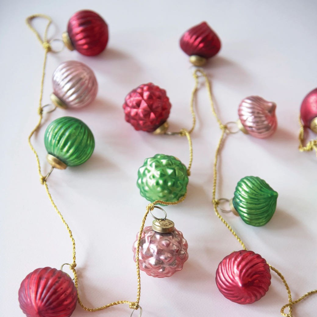 Multi - Colored Vintage - Style Ornament Garland - Marmalade Mercantile