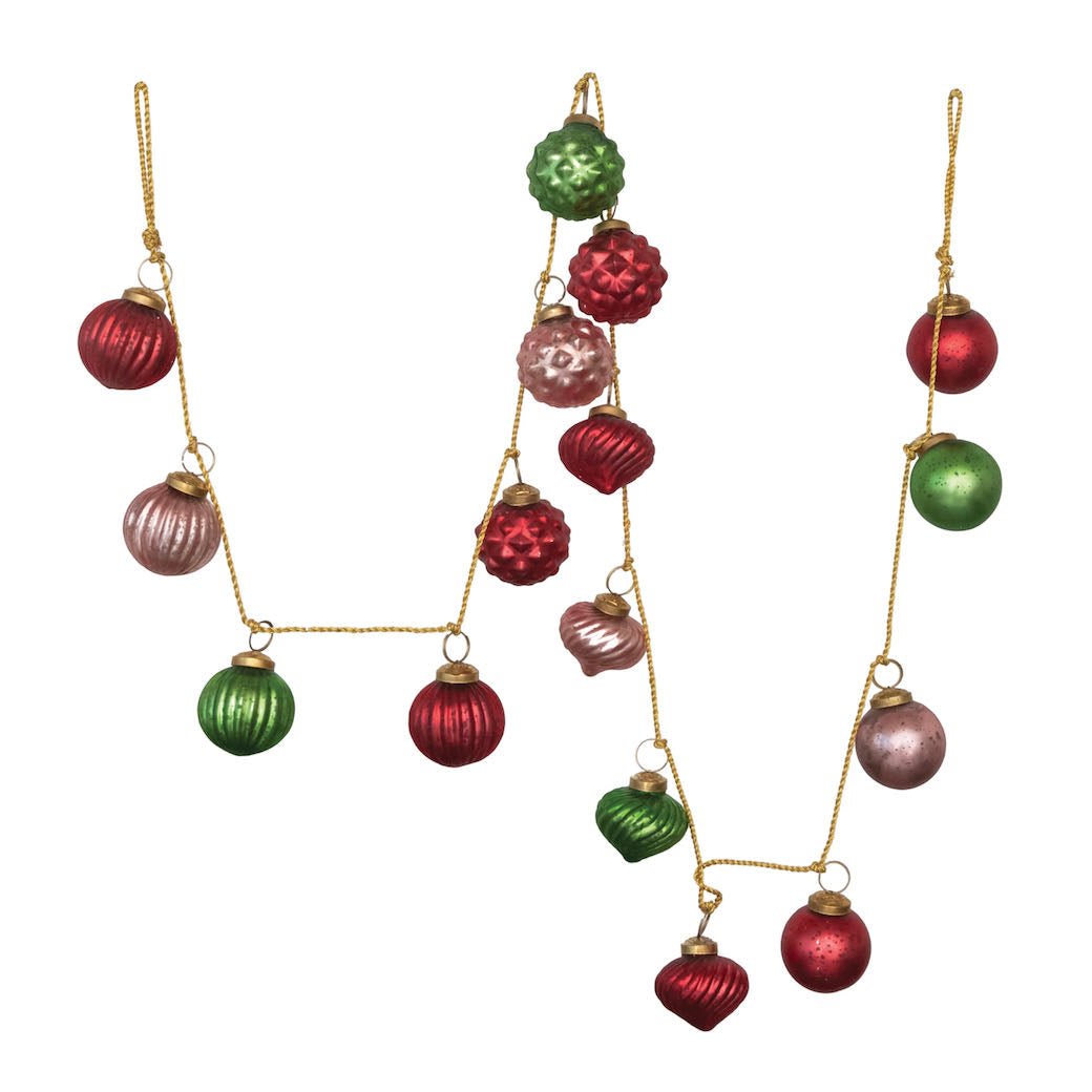 Multi - Colored Vintage - Style Ornament Garland - Marmalade Mercantile