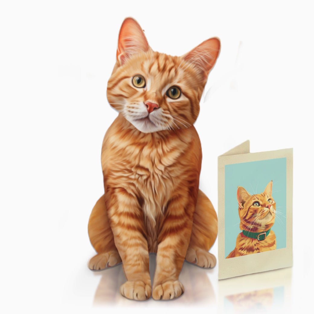 Orange Tabby Pop Up Greeting Card with Accessories - Marmalade Mercantile