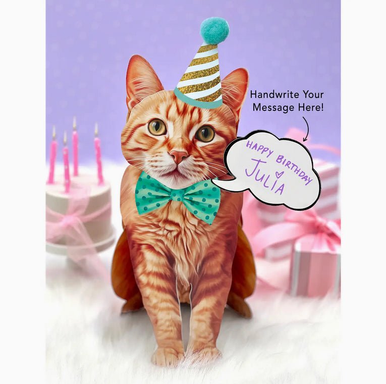 Orange Tabby Pop Up Greeting Card with Accessories - Marmalade Mercantile