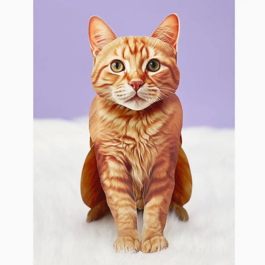 Orange Tabby Pop Up Greeting Card with Accessories - Marmalade Mercantile