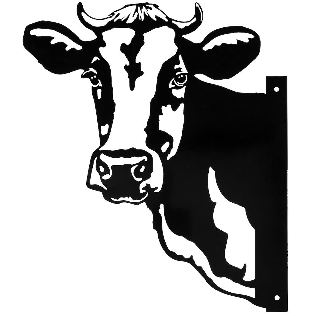 Outdoor Metal Garden Art Cow Hanging Sign - Marmalade Mercantile